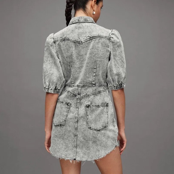 All Saints Jackie Denim Mini Dress Size 8 - Picture 5 of 12